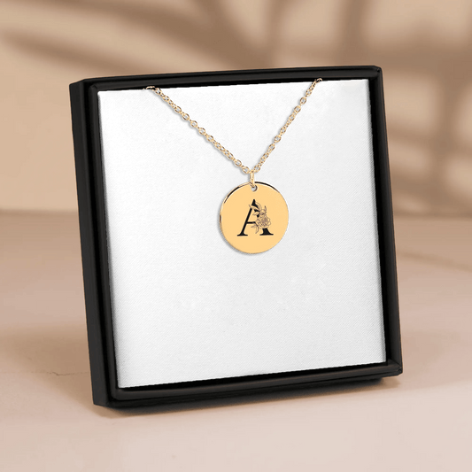Floral Initial Necklace – A - FloofChonk