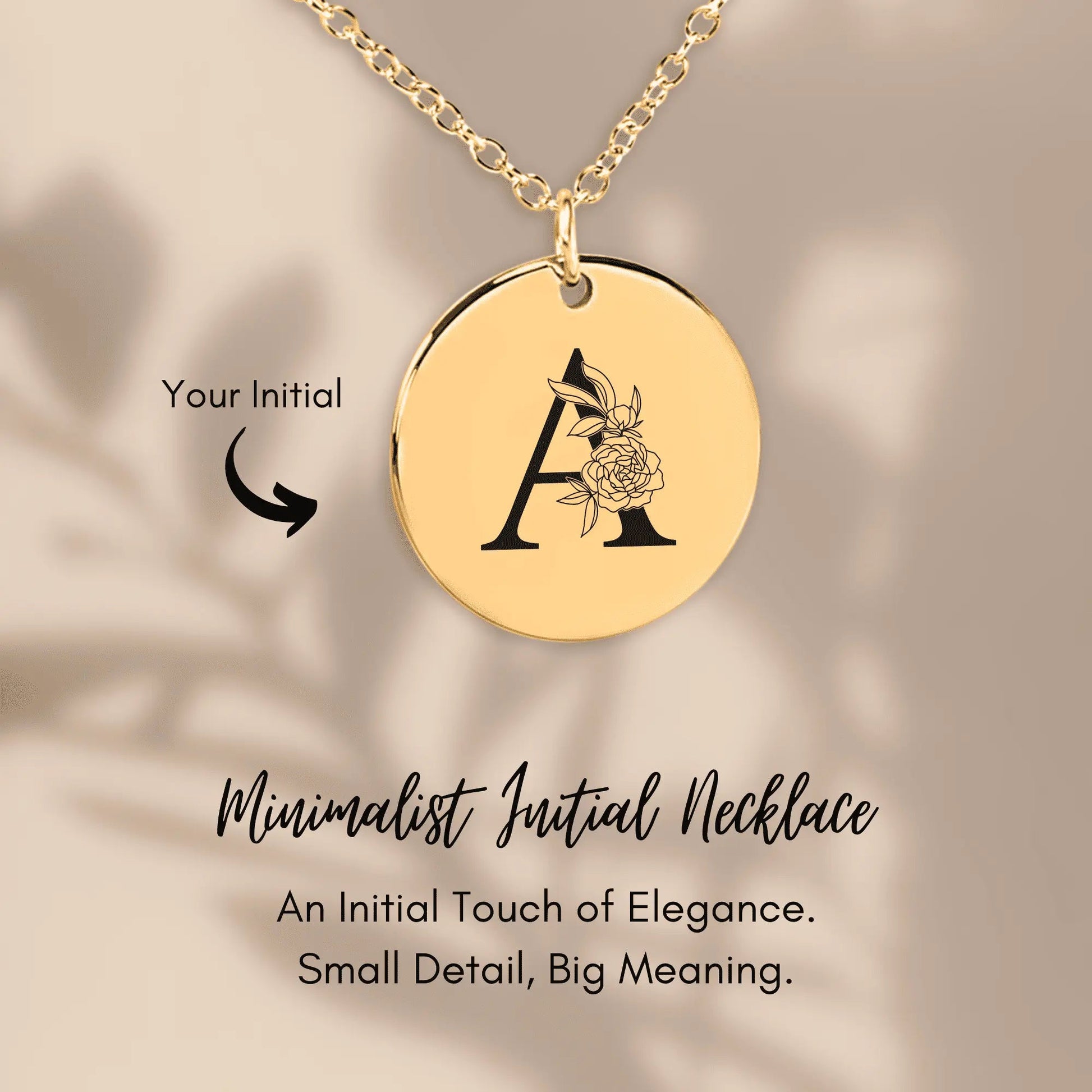 Floral Initial Necklace – A - FloofChonk
