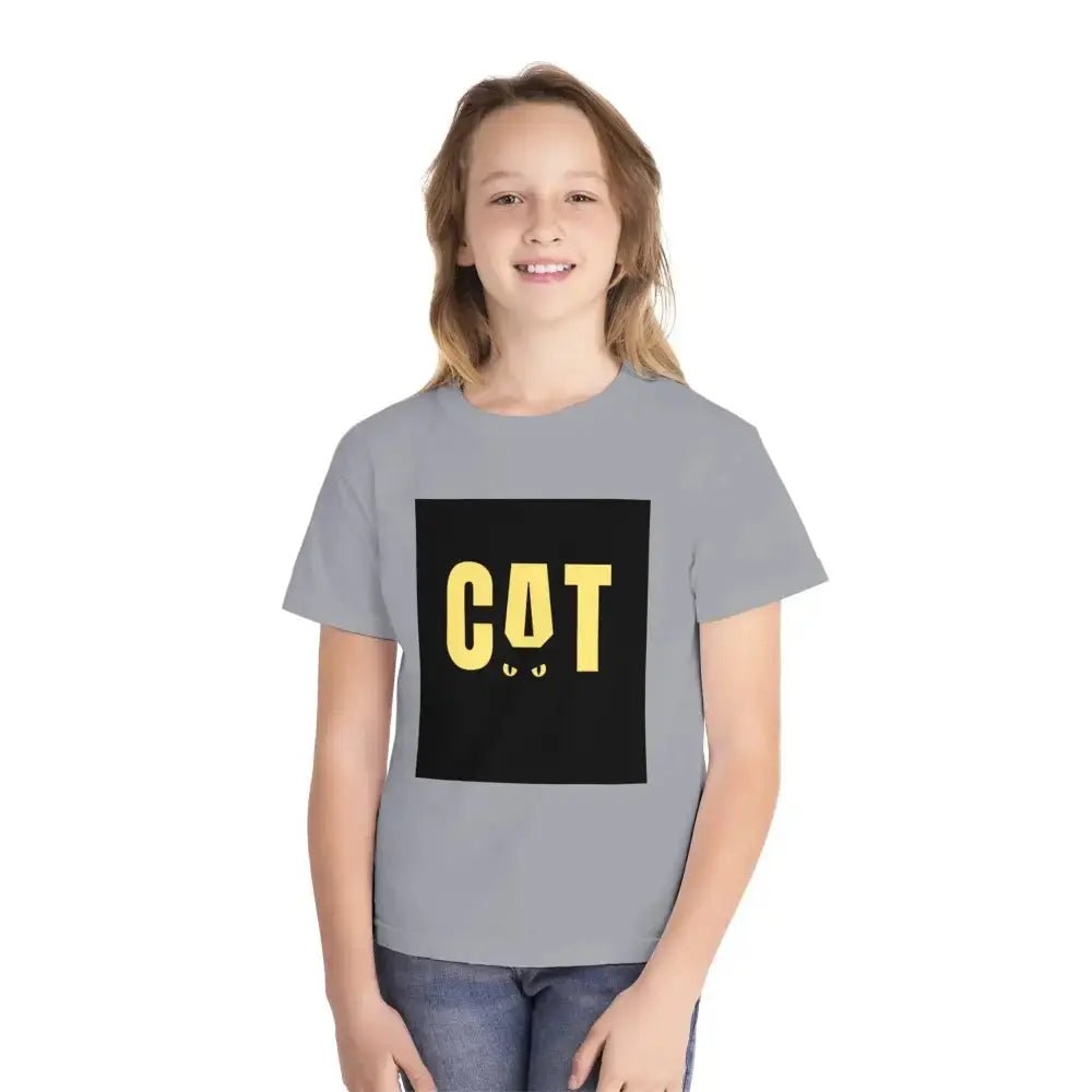 Funny Cat Youth Midweight Tee - Perfect for Animal Lovers - FloofChonk