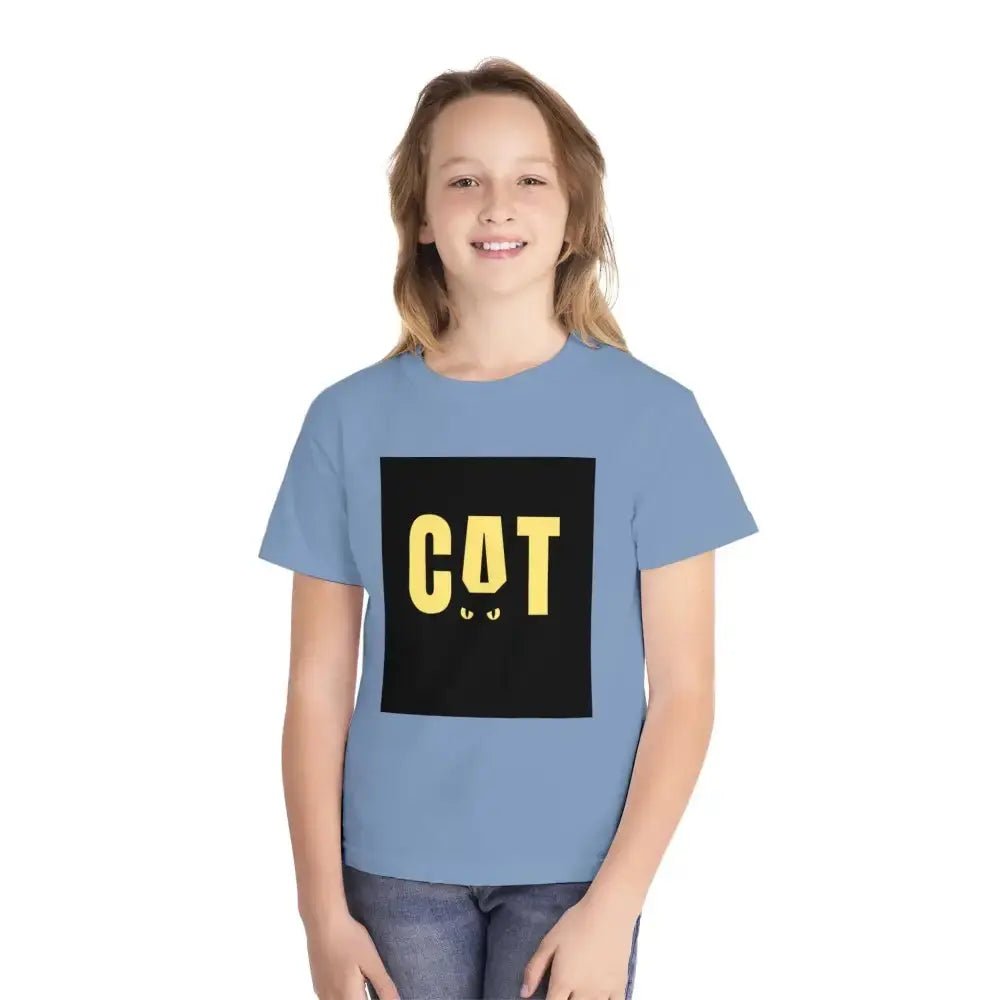 Funny Cat Youth Midweight Tee - Perfect for Animal Lovers - FloofChonk