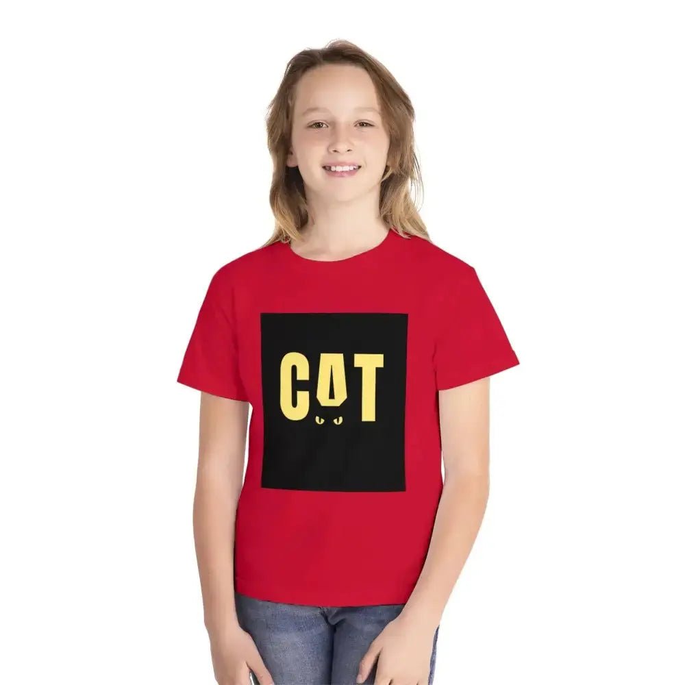 Funny Cat Youth Midweight Tee - Perfect for Animal Lovers - FloofChonk