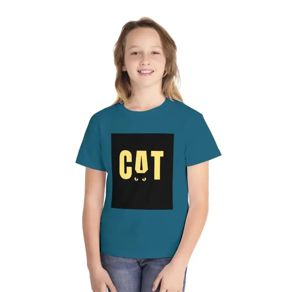 Funny Cat Youth Midweight Tee - Perfect for Animal Lovers - FloofChonk