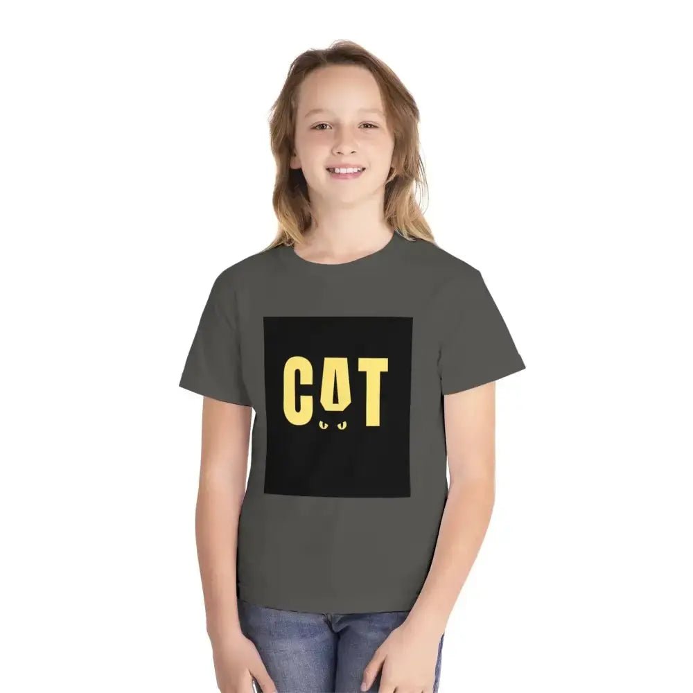Funny Cat Youth Midweight Tee - Perfect for Animal Lovers - FloofChonk