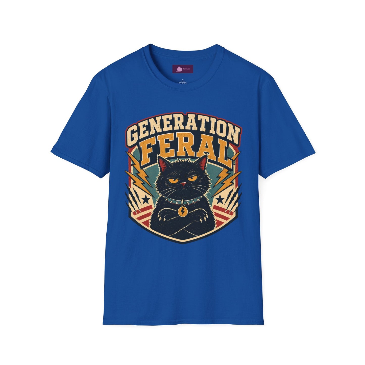 Generation Feral Cat T-Shirt — Retro Moody Cat Graphic Tee - FloofChonk