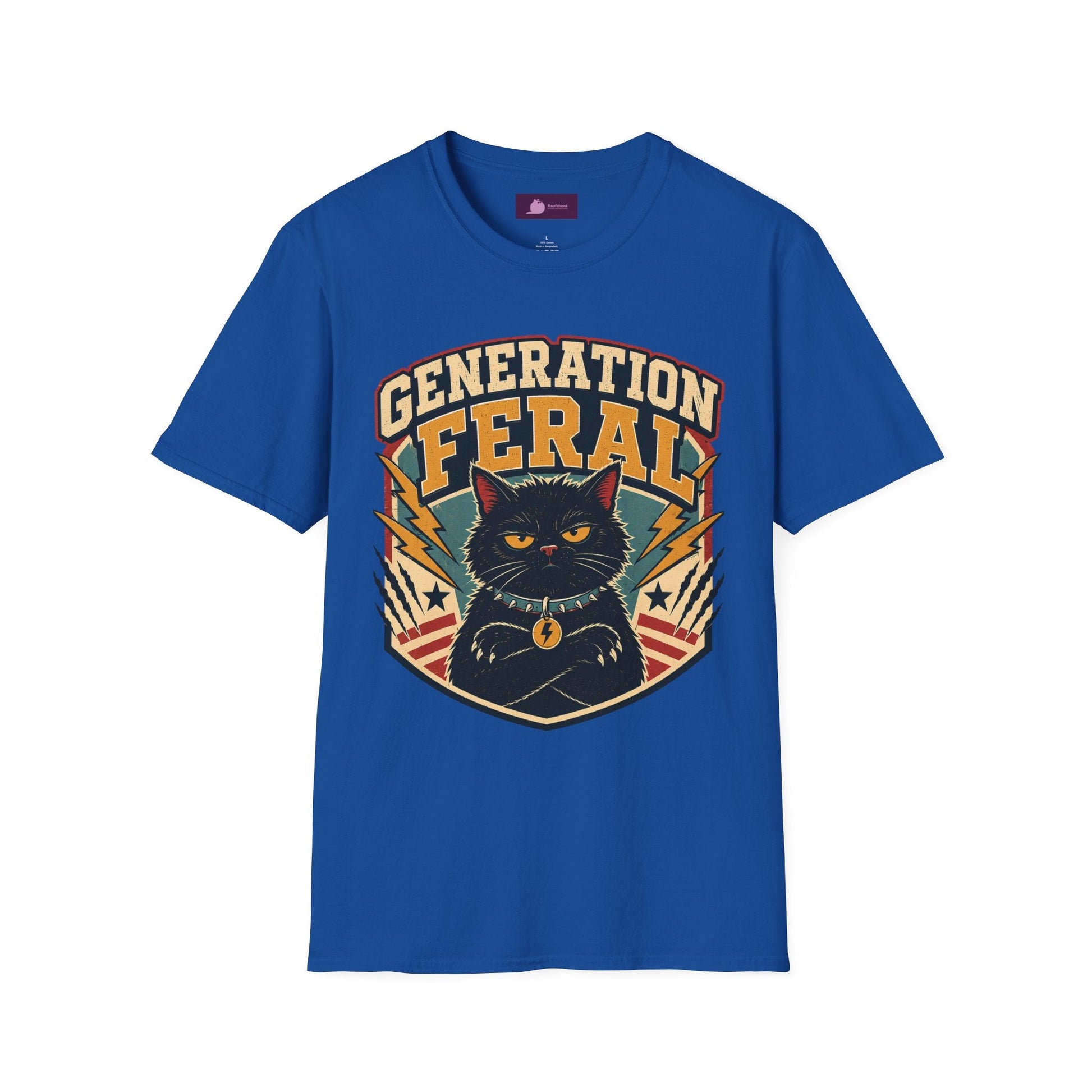 Generation Feral Cat T-Shirt — Retro Moody Cat Graphic Tee - FloofChonk
