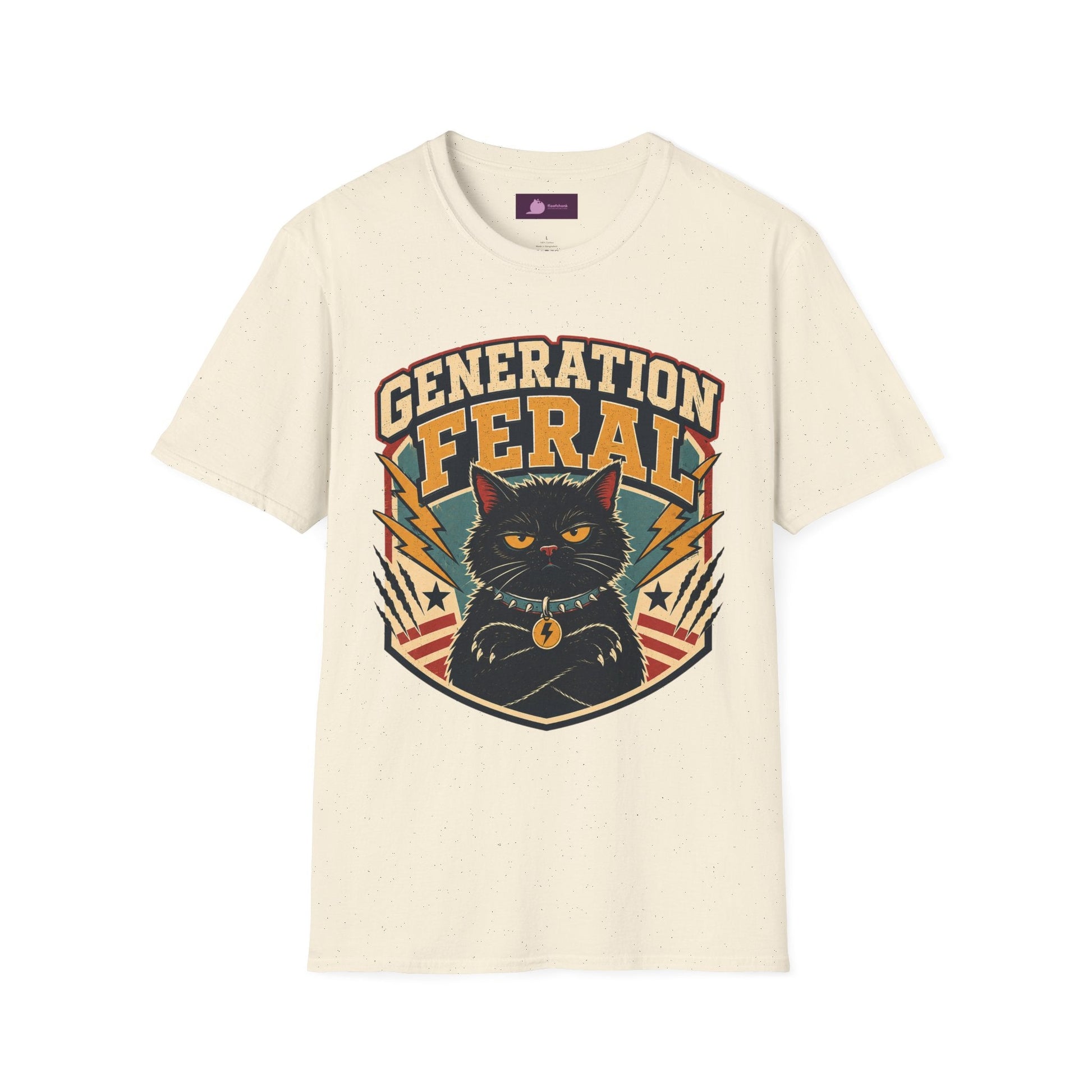 Generation Feral Cat T-Shirt — Retro Moody Cat Graphic Tee - FloofChonk