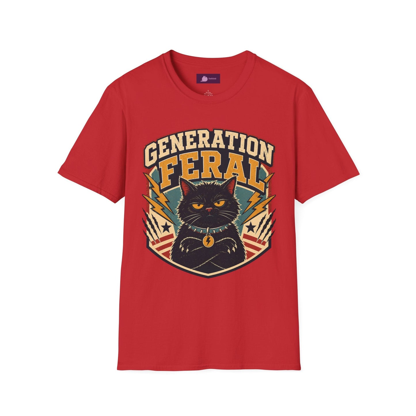 Generation Feral Cat T-Shirt — Retro Moody Cat Graphic Tee - FloofChonk