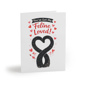 Greeting Card - "You’ve Got Me Feline Loved" Cute Cat Love Card (Pack of 8/16/24) - FloofChonk