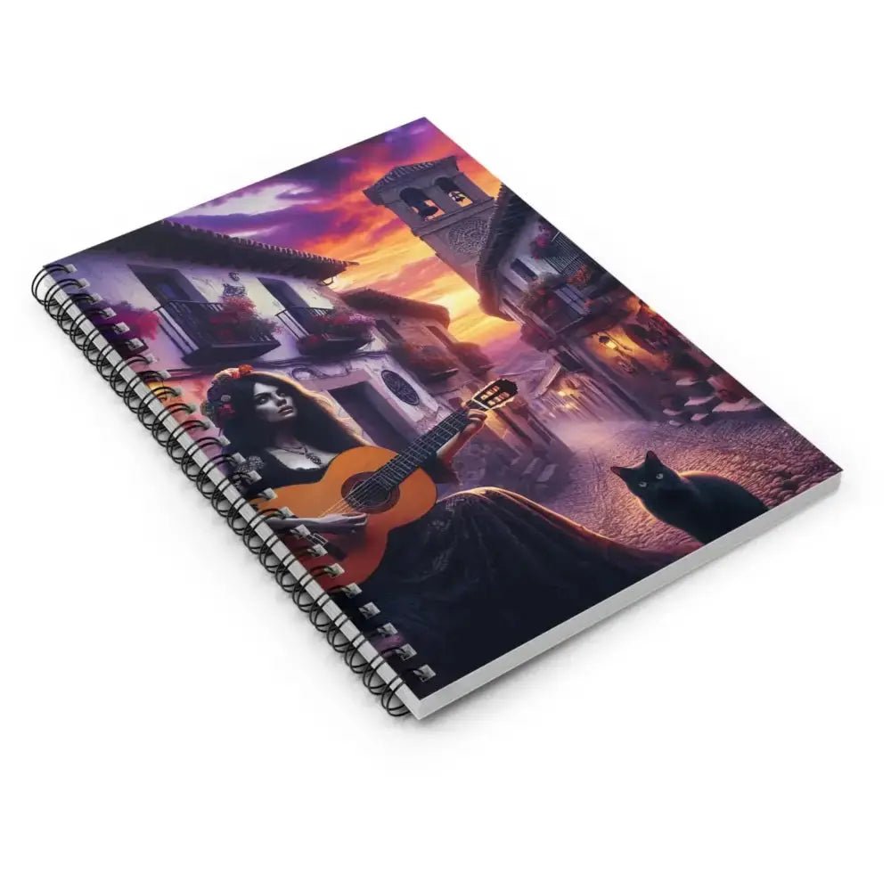 Guitar Goddess Spiral Notebook - Ruled Line for Creative Souls - FloofChonk