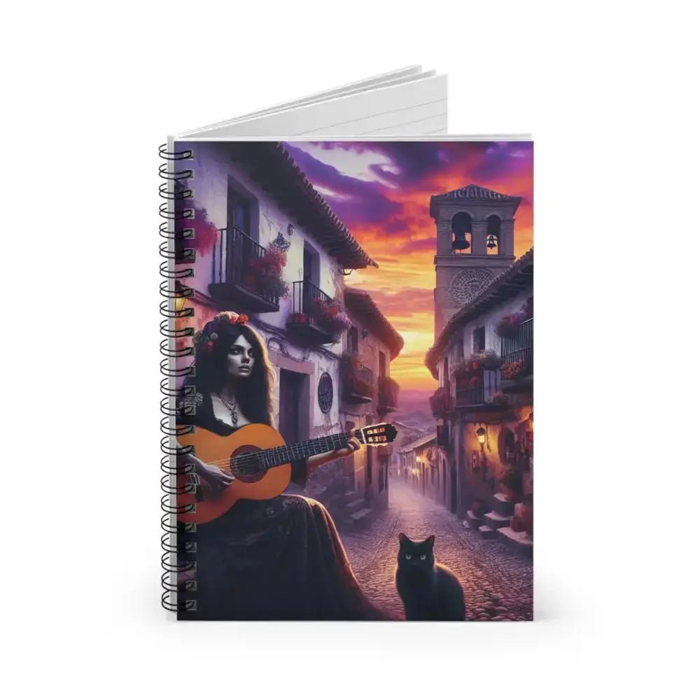 Guitar Goddess Spiral Notebook - Ruled Line for Creative Souls - FloofChonk