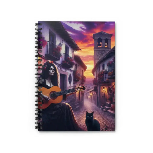 Guitar Goddess Spiral Notebook - Ruled Line for Creative Souls - FloofChonk