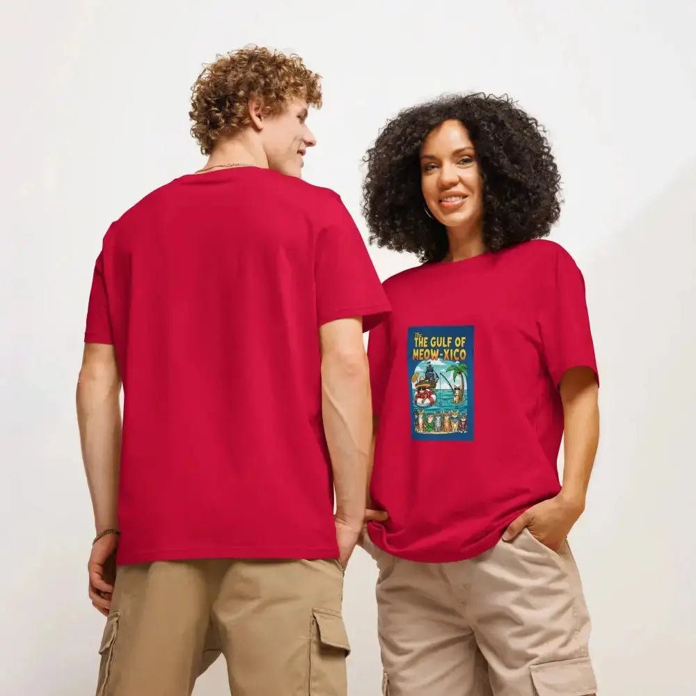 Gulf of Meow - Xico Organic Ribbed Neck T-Shirt, Perfect Cat Lovers T-Shirt - FloofChonk