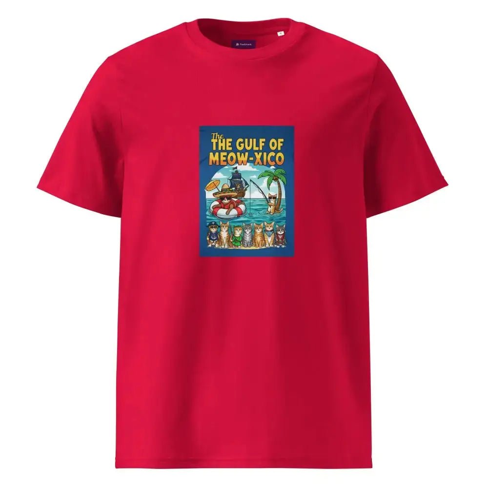 Gulf of Meow - Xico Organic Ribbed Neck T-Shirt, Perfect Cat Lovers T-Shirt - FloofChonk