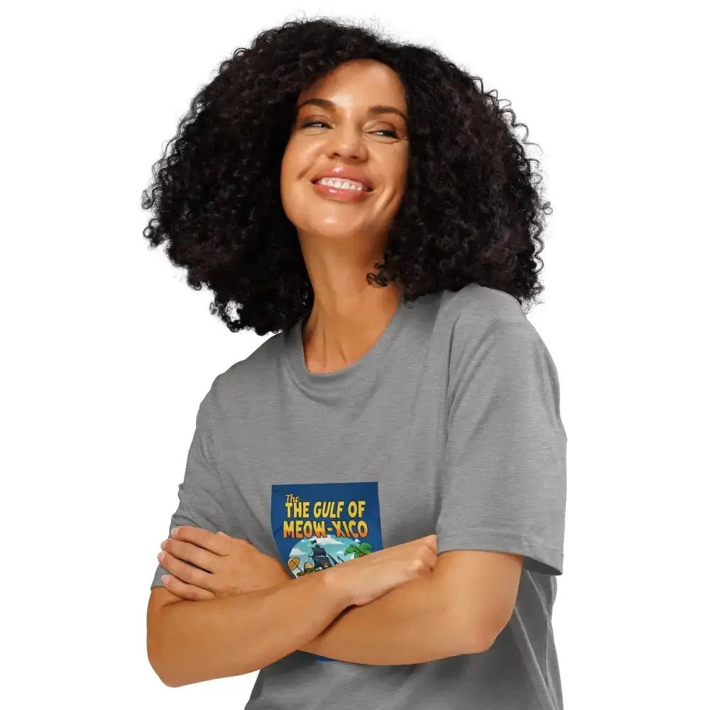 Gulf of Meow - Xico Organic Ribbed Neck T-Shirt, Perfect Cat Lovers T-Shirt - FloofChonk