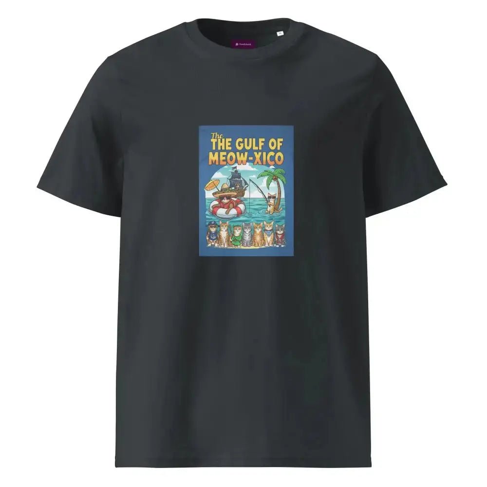 Gulf of Meow - Xico Organic Ribbed Neck T-Shirt, Perfect Cat Lovers T-Shirt - FloofChonk