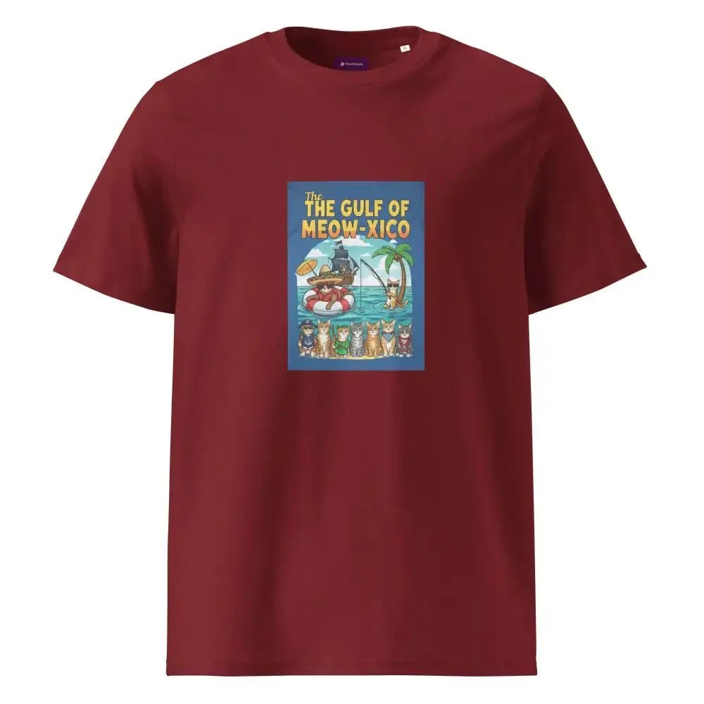 Gulf of Meow - Xico Organic Ribbed Neck T-Shirt, Perfect Cat Lovers T-Shirt - FloofChonk
