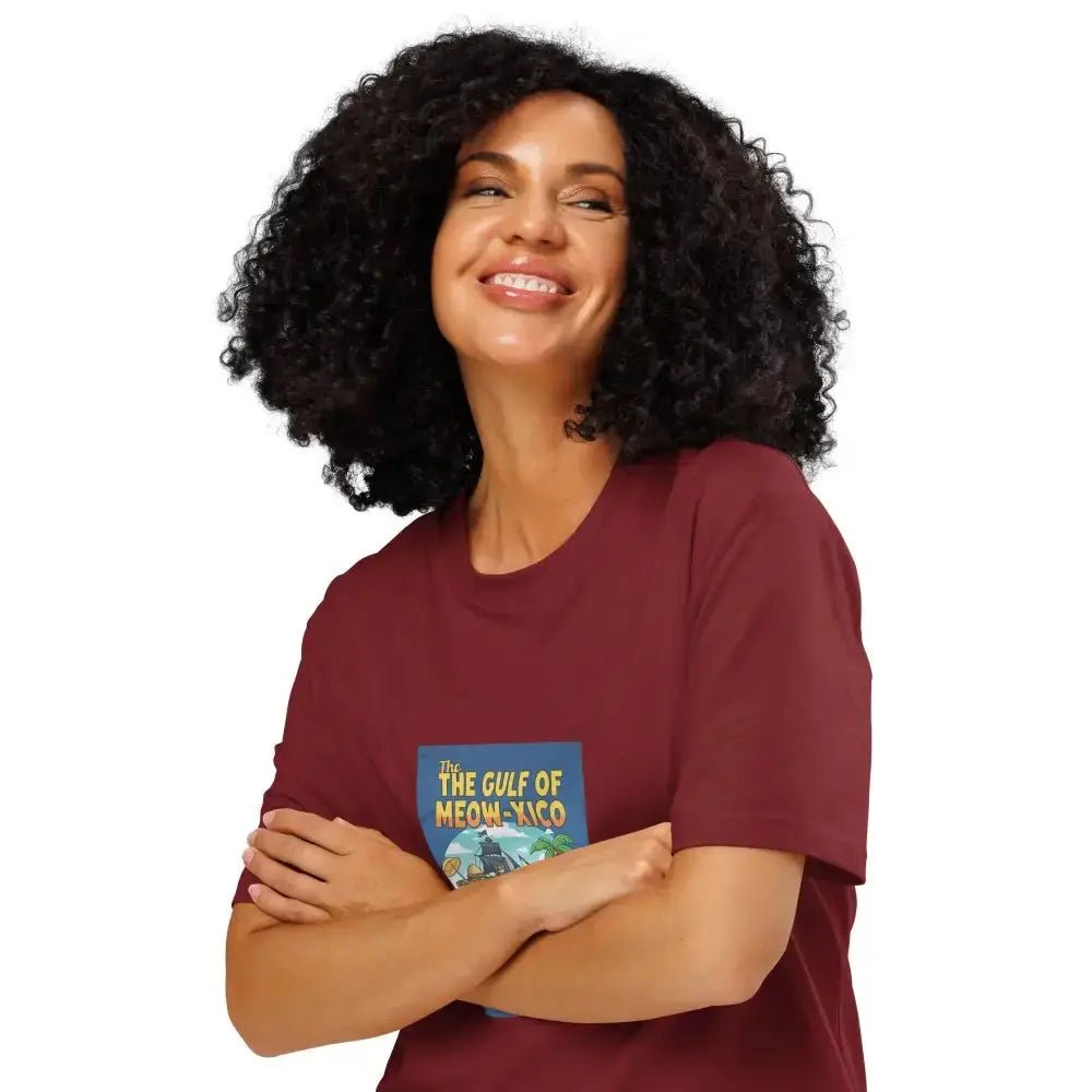 Gulf of Meow - Xico Organic Ribbed Neck T-Shirt, Perfect Cat Lovers T-Shirt - FloofChonk