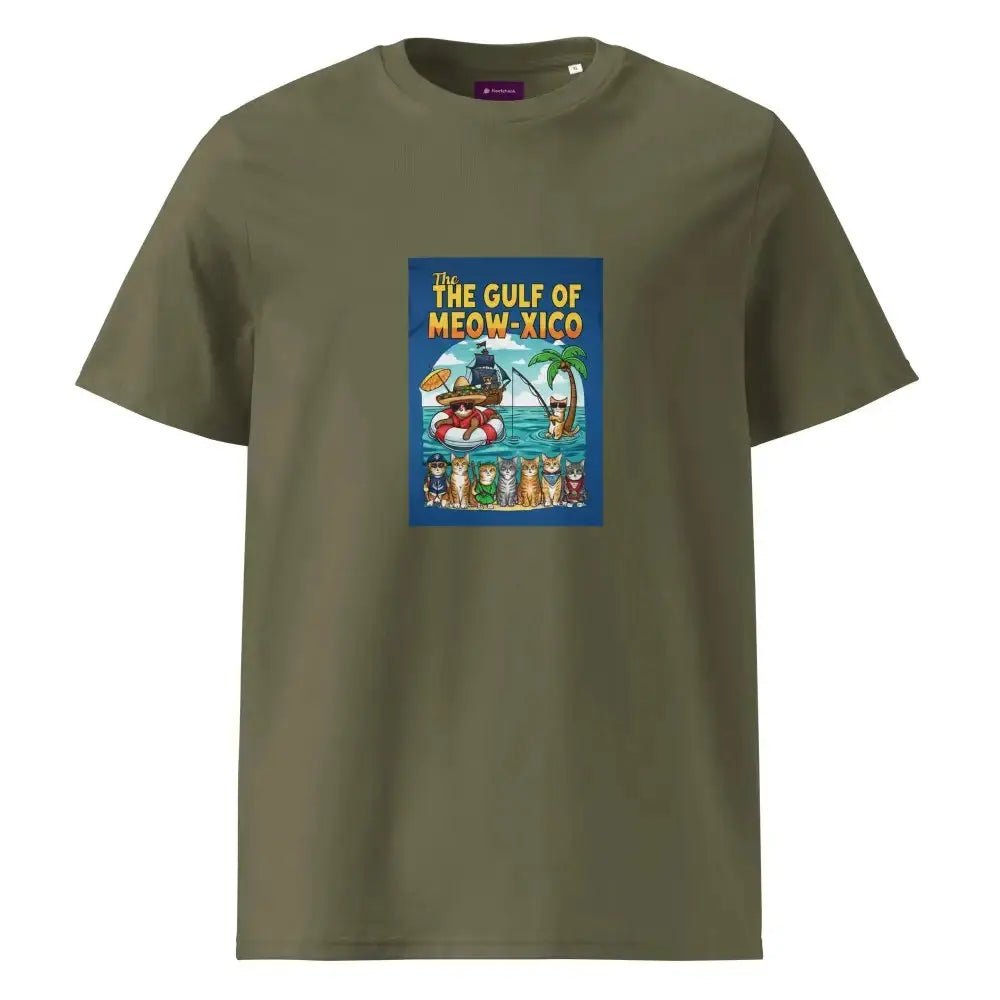 Gulf of Meow - Xico Organic Ribbed Neck T-Shirt, Perfect Cat Lovers T-Shirt - FloofChonk
