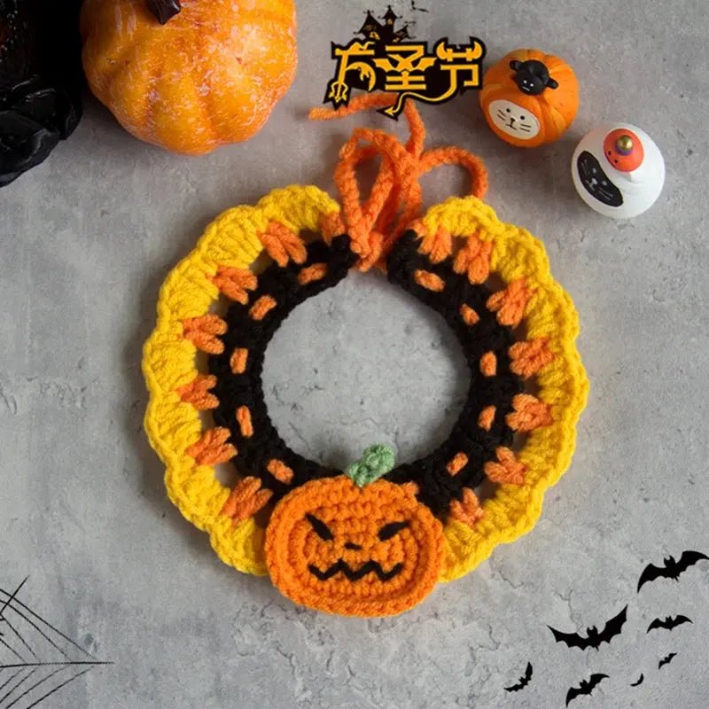 Halloween Cat Costume Collar Dog Clothing Pet Scarf Collar Cat Halloween Party Costume Cute Cat Scarf Halloween Decoration - FloofChonk
