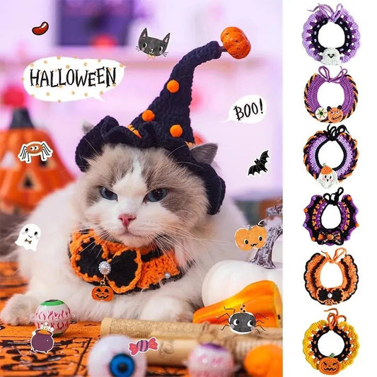 Halloween Cat Costume Collar Dog Clothing Pet Scarf Collar Cat Halloween Party Costume Cute Cat Scarf Halloween Decoration - FloofChonk