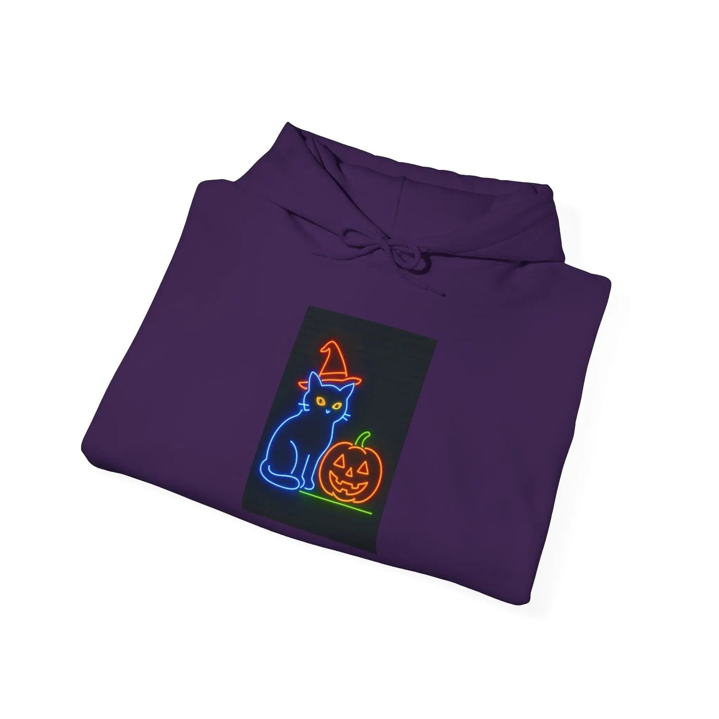Halloween Cat Hoodie, Cozy Fall Apparel, Spooky Season Outfit, Gift for Cat Lovers, Unisex Sweatshirt, Halloween Sweatshirt, Cat Lover Gift, - FloofChonk