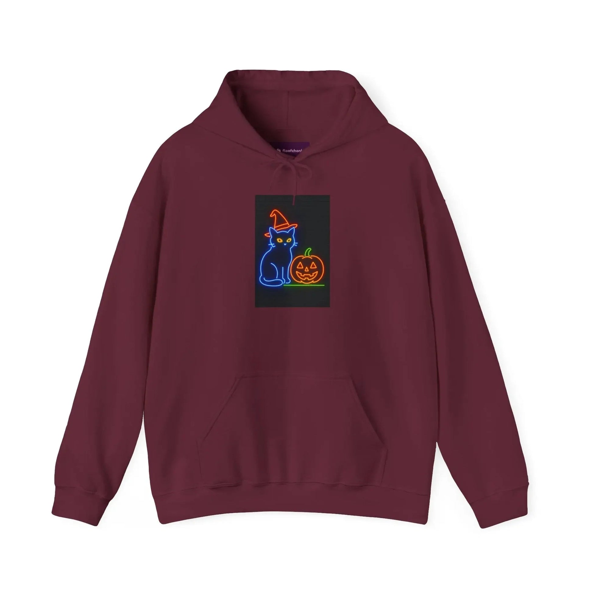 Halloween Cat Hoodie, Cozy Fall Apparel, Spooky Season Outfit, Gift for Cat Lovers, Unisex Sweatshirt, Halloween Sweatshirt, Cat Lover Gift, - FloofChonk