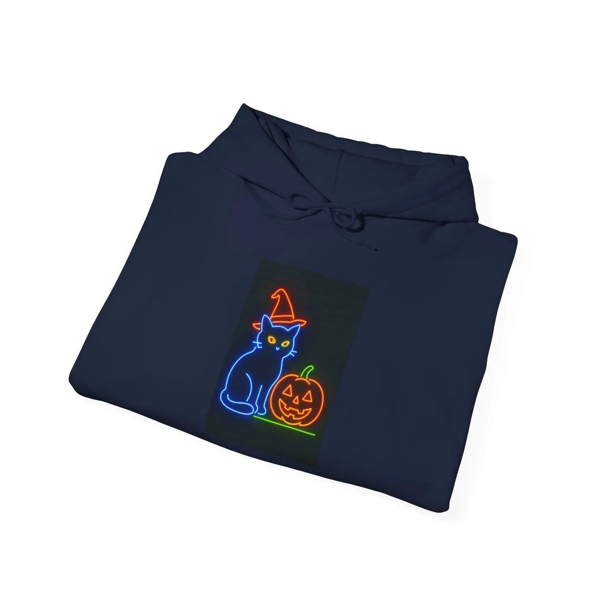 Halloween Cat Hoodie, Cozy Fall Apparel, Spooky Season Outfit, Gift for Cat Lovers, Unisex Sweatshirt, Halloween Sweatshirt, Cat Lover Gift, - FloofChonk