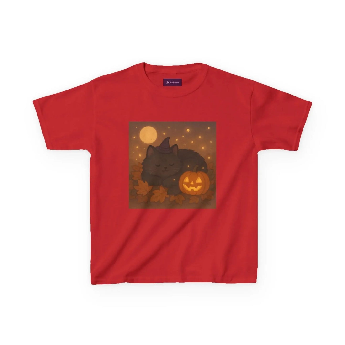 Halloween Cat Tee, Fall Shirt, Cute Pumpkin Gift, Cozy Kids Clothes, Autumn Vibes, Trick or Treat Apparel - Kids T-Shirt, Sweatshirt, - FloofChonk