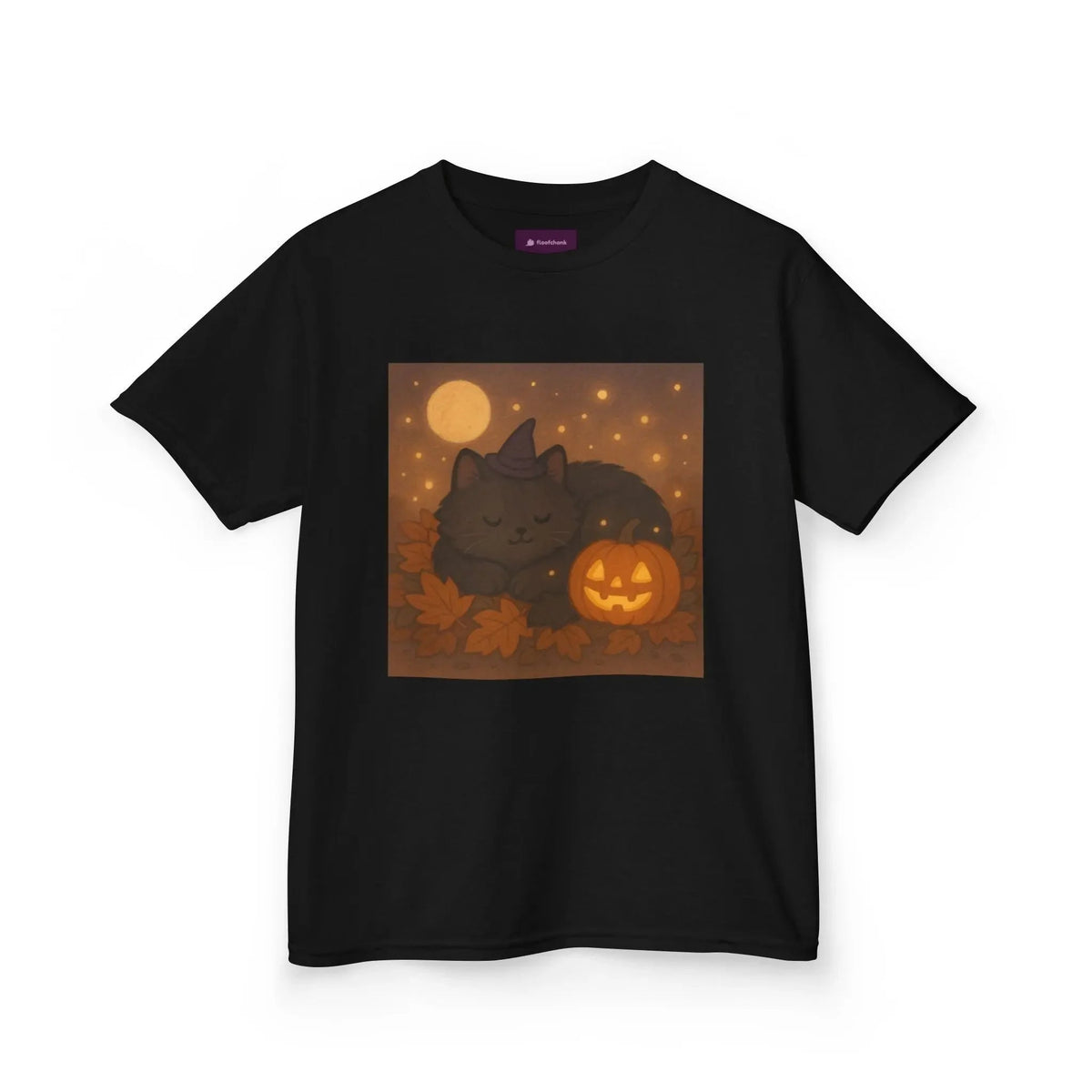 Halloween Cat Tee, Fall Shirt, Cute Pumpkin Gift, Cozy Kids Clothes, Autumn Vibes, Trick or Treat Apparel - Kids T-Shirt, Sweatshirt, - FloofChonk
