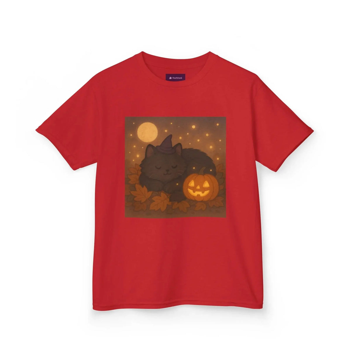 Halloween Cat Tee, Fall Shirt, Cute Pumpkin Gift, Cozy Kids Clothes, Autumn Vibes, Trick or Treat Apparel - Kids T-Shirt, Sweatshirt, - FloofChonk
