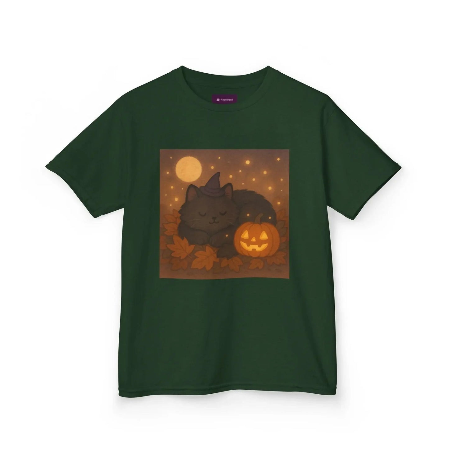 Halloween Cat Tee, Fall Shirt, Cute Pumpkin Gift, Cozy Kids Clothes, Autumn Vibes, Trick or Treat Apparel - Kids T-Shirt, Sweatshirt, - FloofChonk