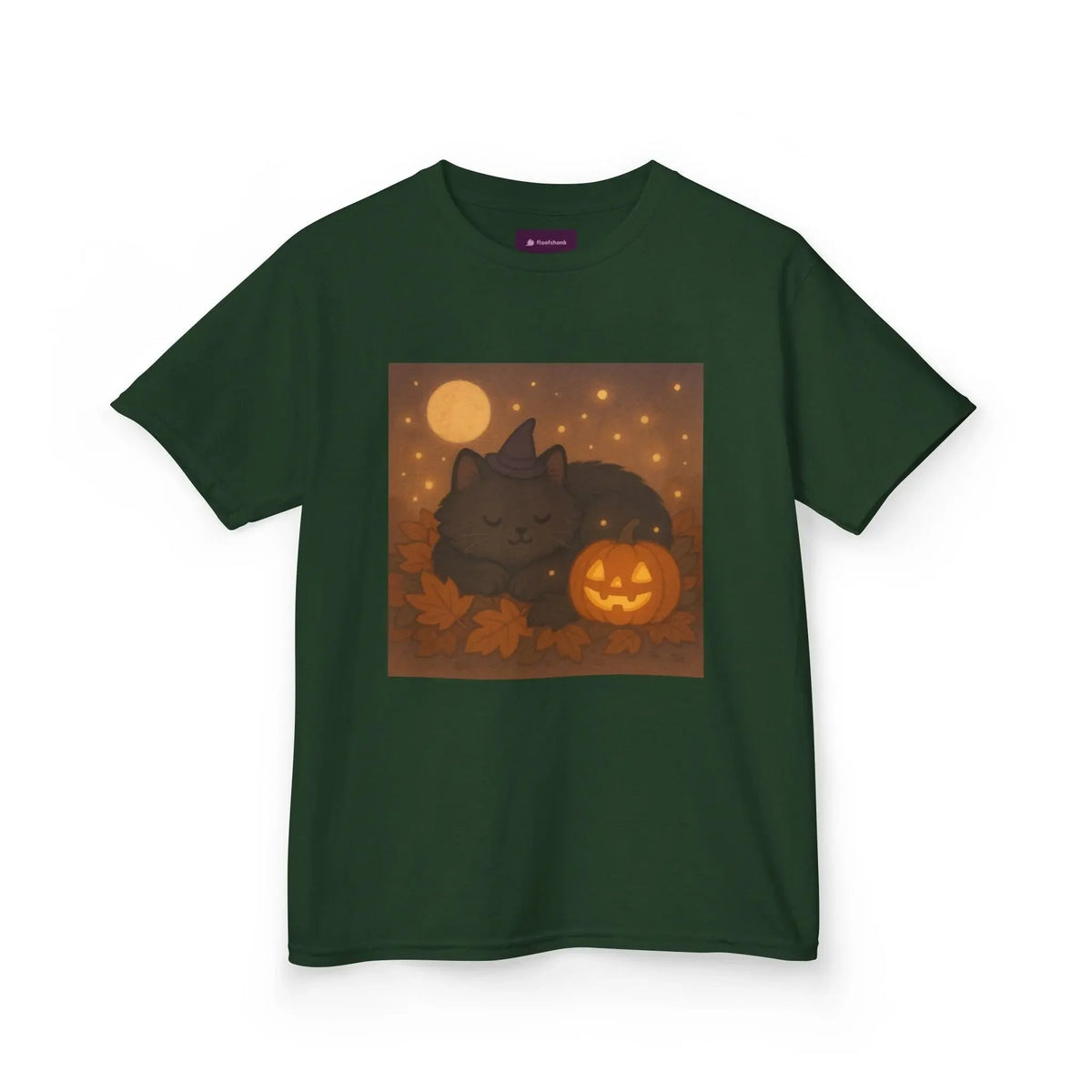 Halloween Cat Tee, Fall Shirt, Cute Pumpkin Gift, Cozy Kids Clothes, Autumn Vibes, Trick or Treat Apparel - Kids T-Shirt, Sweatshirt, - FloofChonk