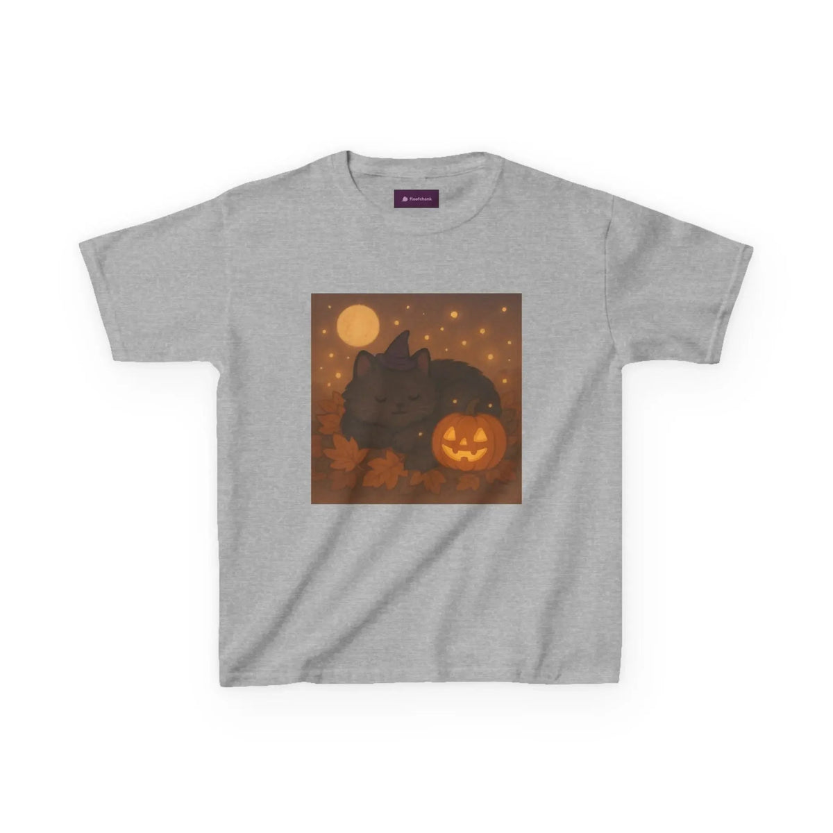 Halloween Cat Tee, Fall Shirt, Cute Pumpkin Gift, Cozy Kids Clothes, Autumn Vibes, Trick or Treat Apparel - Kids T-Shirt, Sweatshirt, - FloofChonk