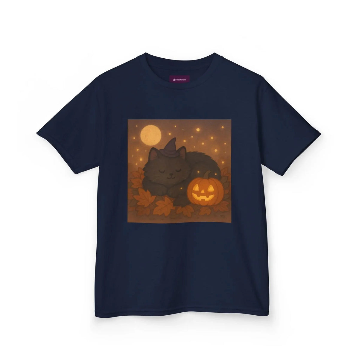 Halloween Cat Tee, Fall Shirt, Cute Pumpkin Gift, Cozy Kids Clothes, Autumn Vibes, Trick or Treat Apparel - Kids T-Shirt, Sweatshirt, - FloofChonk