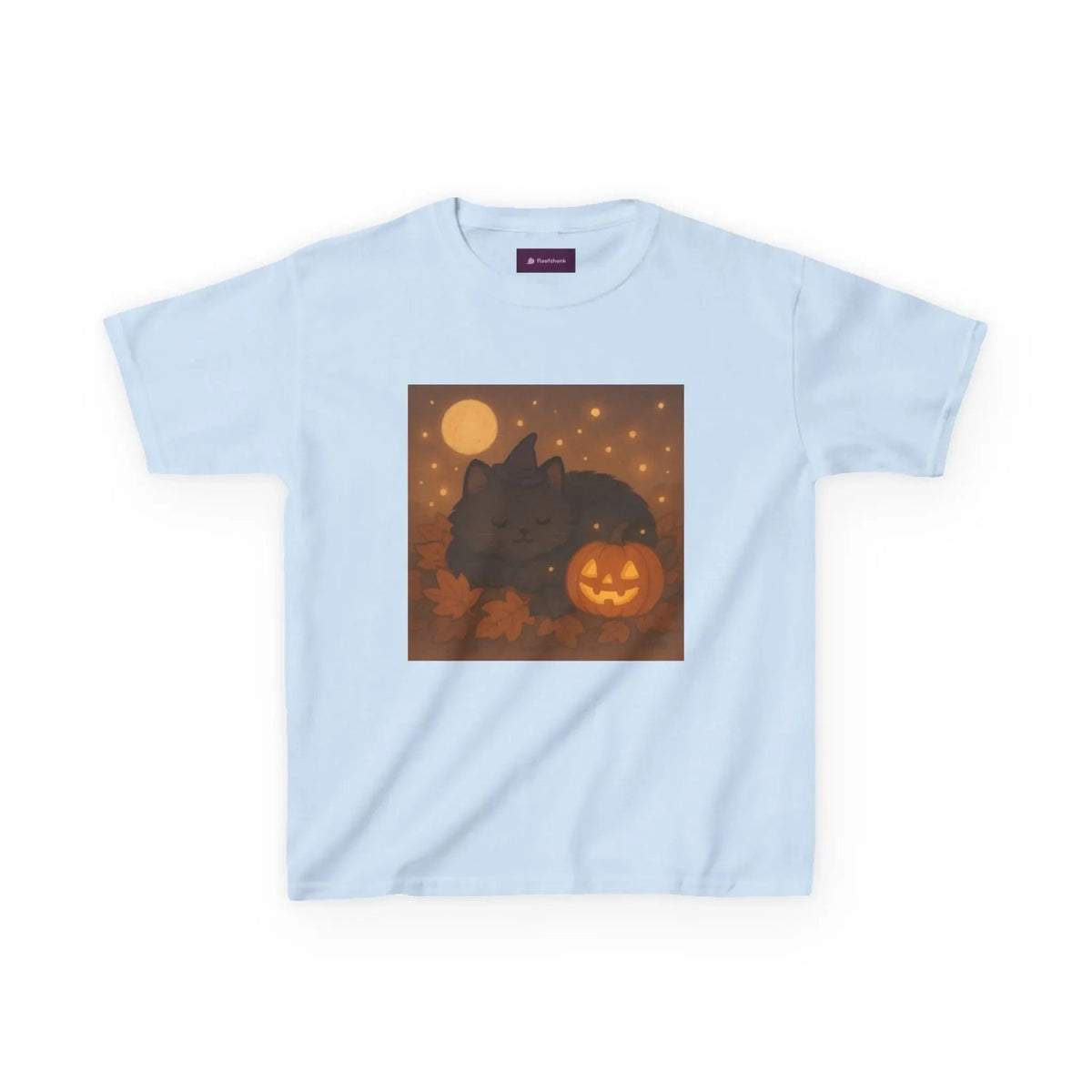 Halloween Cat Tee, Fall Shirt, Cute Pumpkin Gift, Cozy Kids Clothes, Autumn Vibes, Trick or Treat Apparel - Kids T-Shirt, Sweatshirt, - FloofChonk