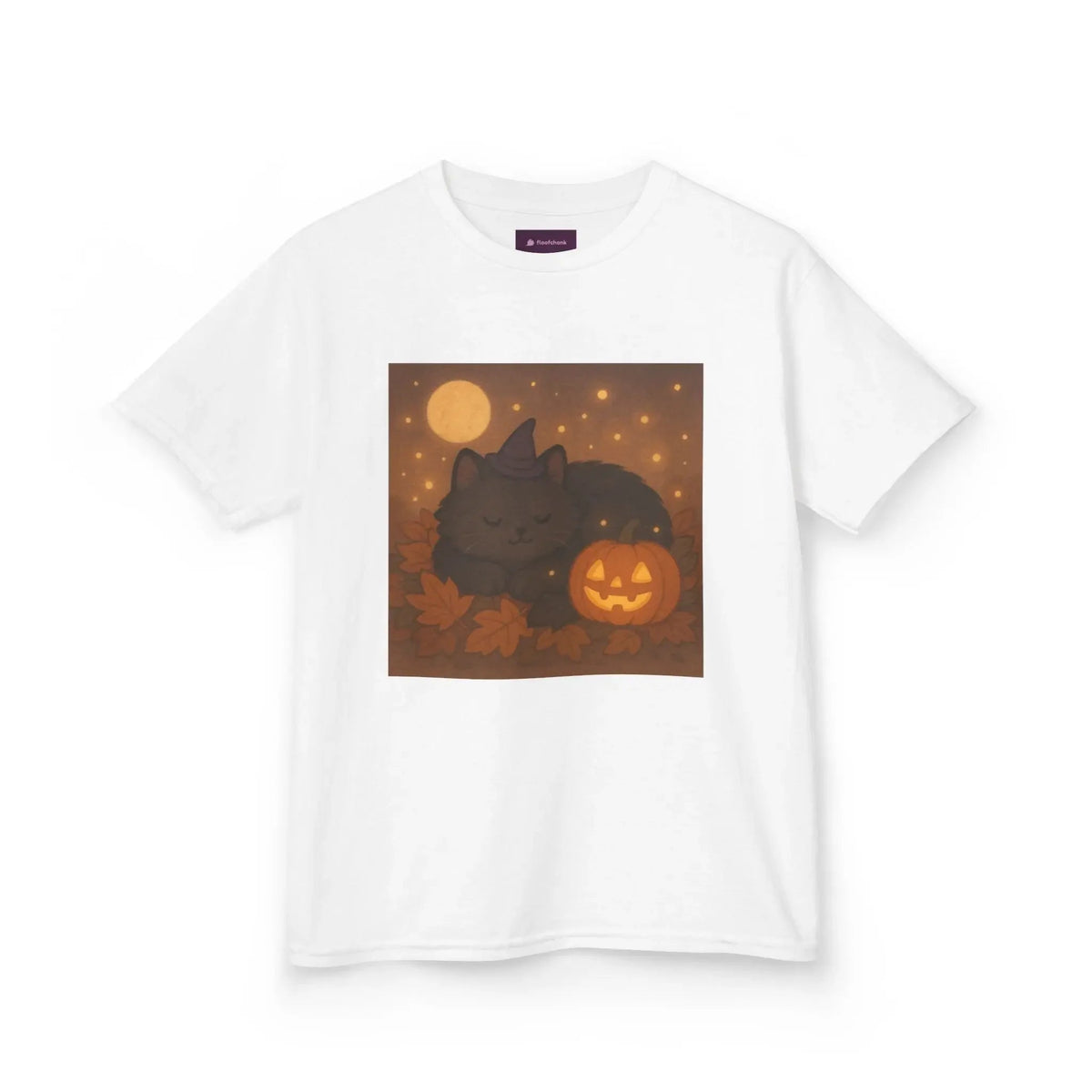 Halloween Cat Tee, Fall Shirt, Cute Pumpkin Gift, Cozy Kids Clothes, Autumn Vibes, Trick or Treat Apparel - Kids T-Shirt, Sweatshirt, - FloofChonk