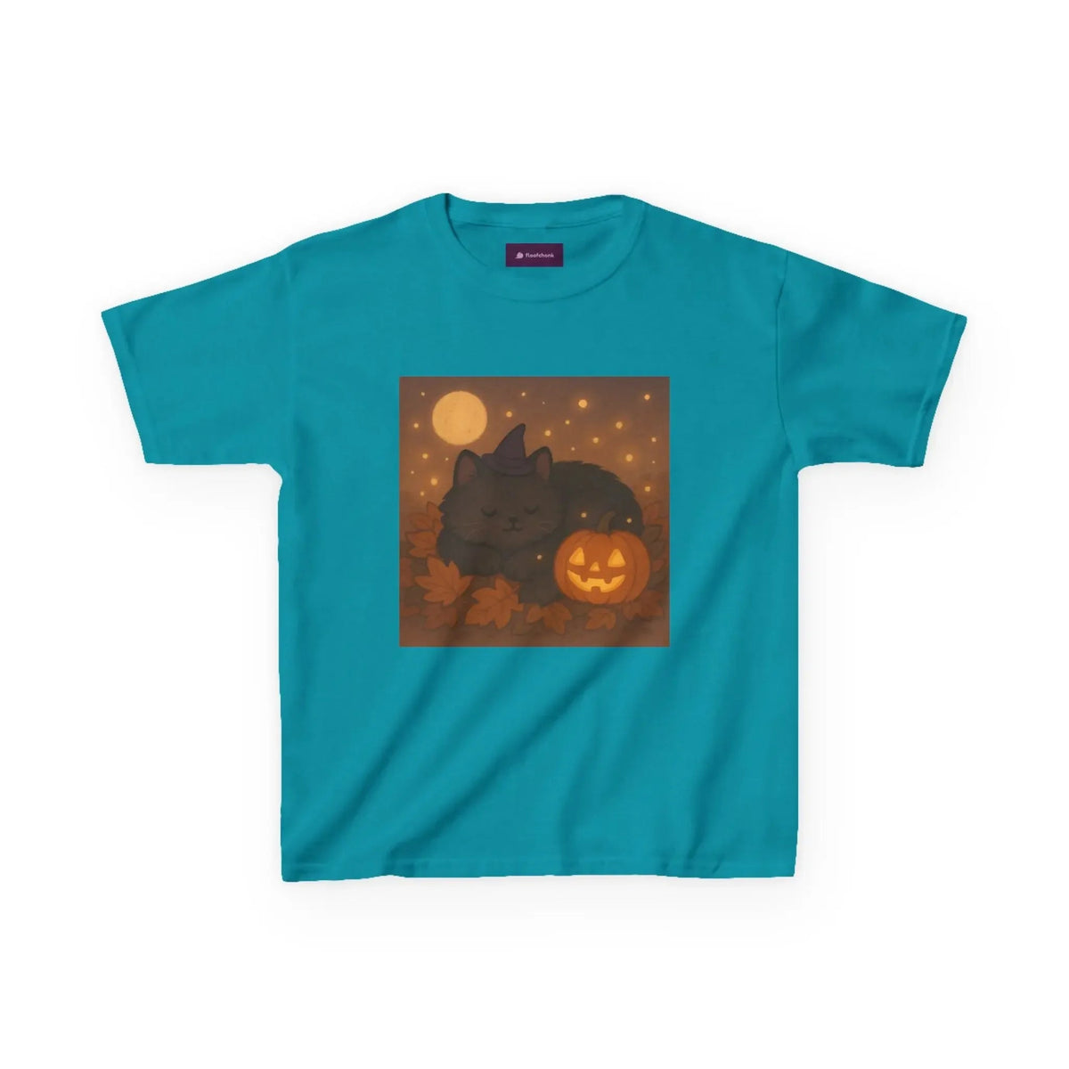 Halloween Cat Tee, Fall Shirt, Cute Pumpkin Gift, Cozy Kids Clothes, Autumn Vibes, Trick or Treat Apparel - Kids T-Shirt, Sweatshirt, - FloofChonk