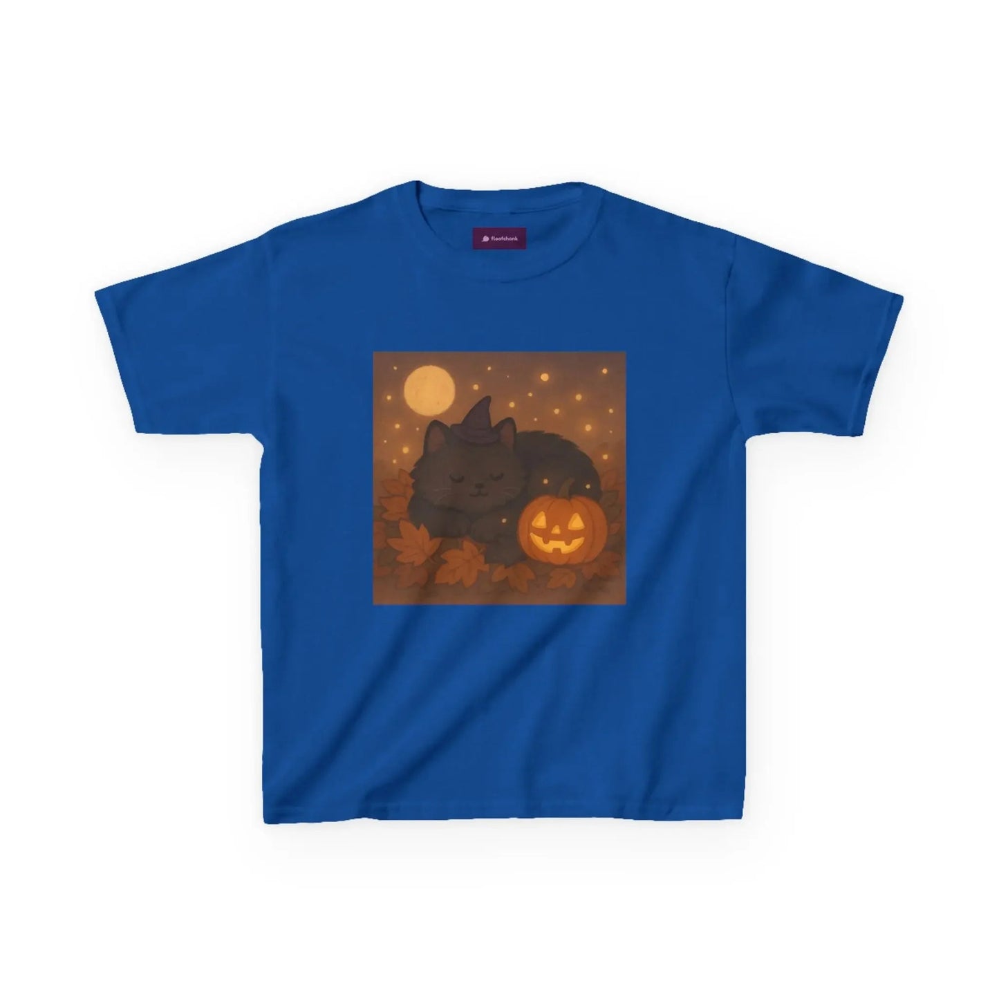 Halloween Cat Tee, Fall Shirt, Cute Pumpkin Gift, Cozy Kids Clothes, Autumn Vibes, Trick or Treat Apparel - Kids T-Shirt, Sweatshirt, - FloofChonk