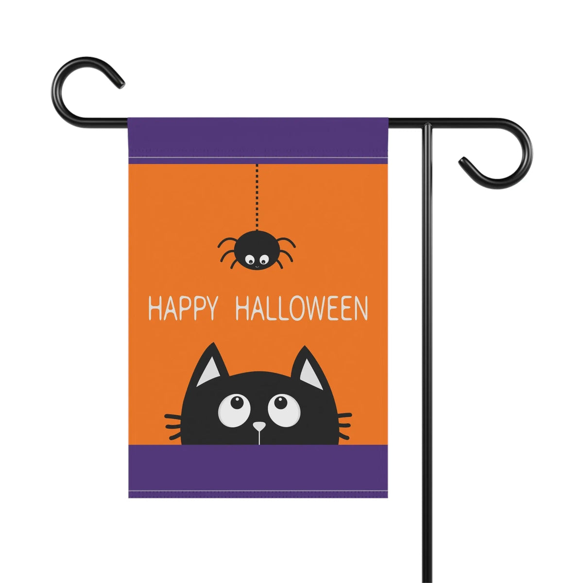 Halloween Garden Banner, Spooky Decor, Cat Flag, Outdoor Halloween Home Decoration, Fall Festive Yard Sign - FloofChonk