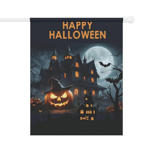 Halloween Garden Banner, Spooky House Decor, Outdoor Halloween Flag, Holiday Yard Sign, Fall Seasonal Decoration - FloofChonk