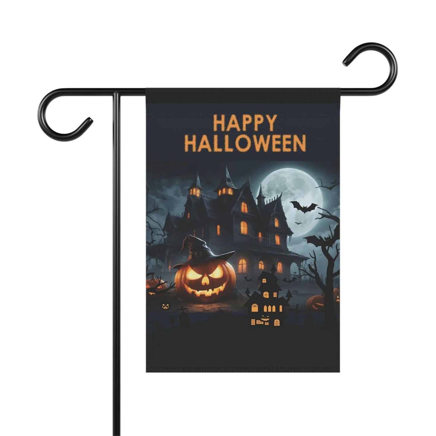 Halloween Garden Banner, Spooky House Decor, Outdoor Halloween Flag, Holiday Yard Sign, Fall Seasonal Decoration - FloofChonk