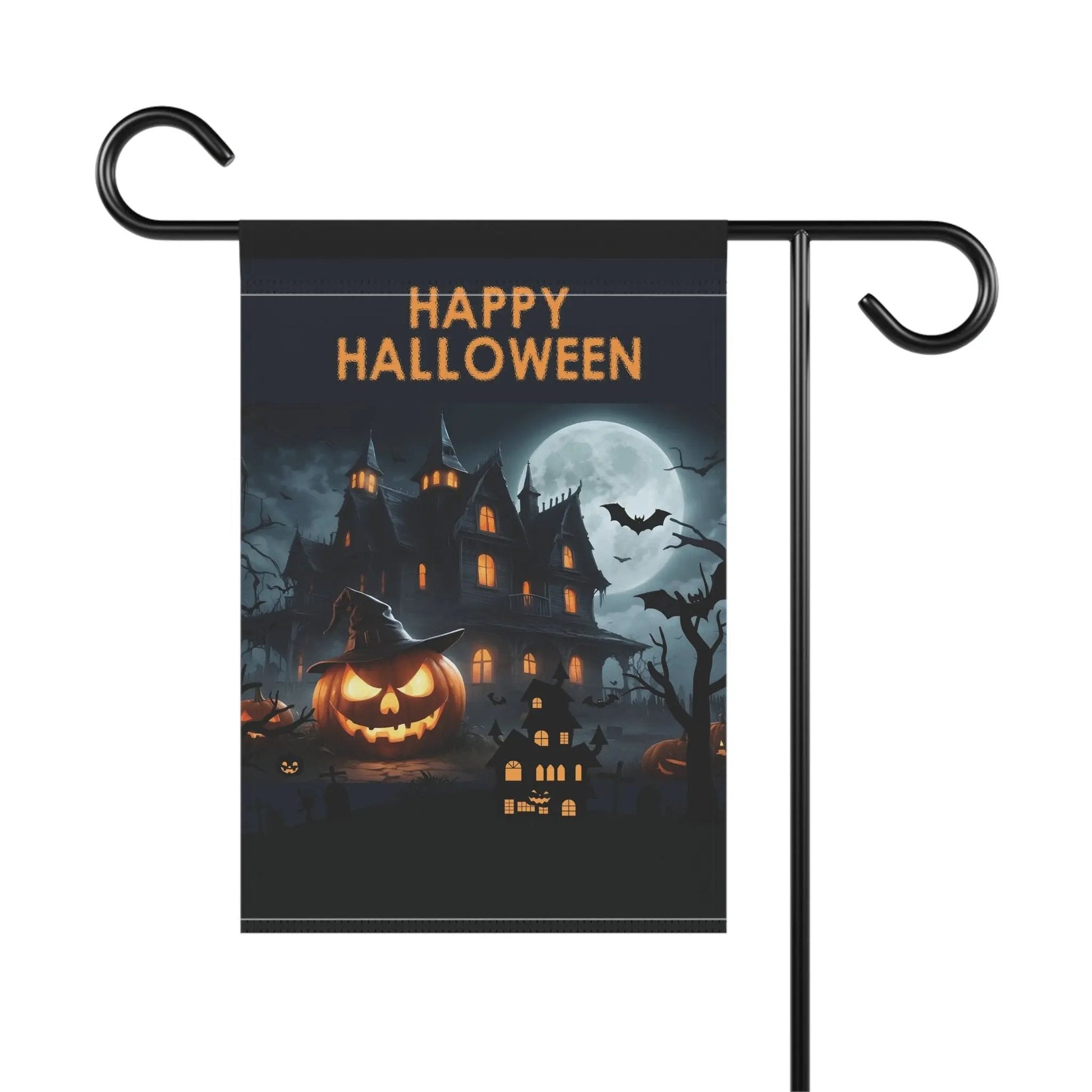 Halloween Garden Banner, Spooky House Decor, Outdoor Halloween Flag, Holiday Yard Sign, Fall Seasonal Decoration - FloofChonk