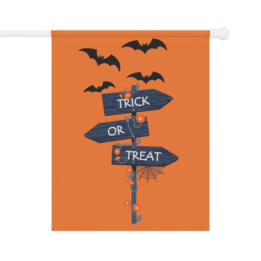 Halloween Garden Banner, Trick or Treat Flag, Seasonal Yard Decor, Fall Home Decoration, Spooky Outdoor Sign - FloofChonk
