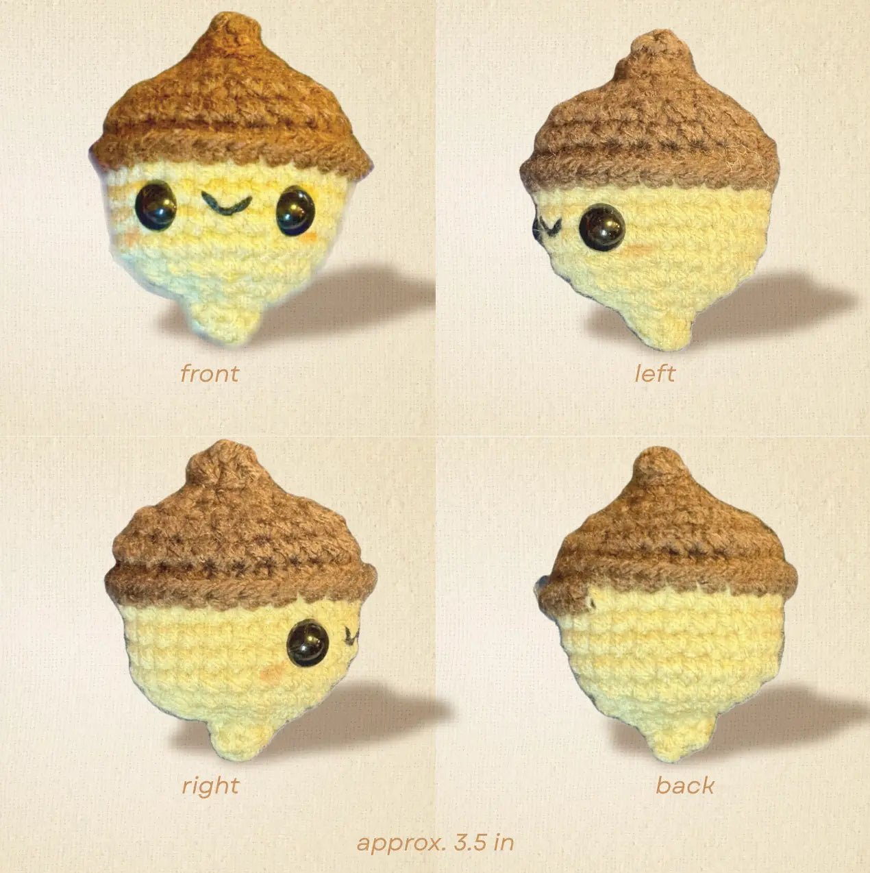 Handmade Catnip Toy | Augie the Acorn Chunkle Puff Infused with Miracle Nip Botanicals - FloofChonk