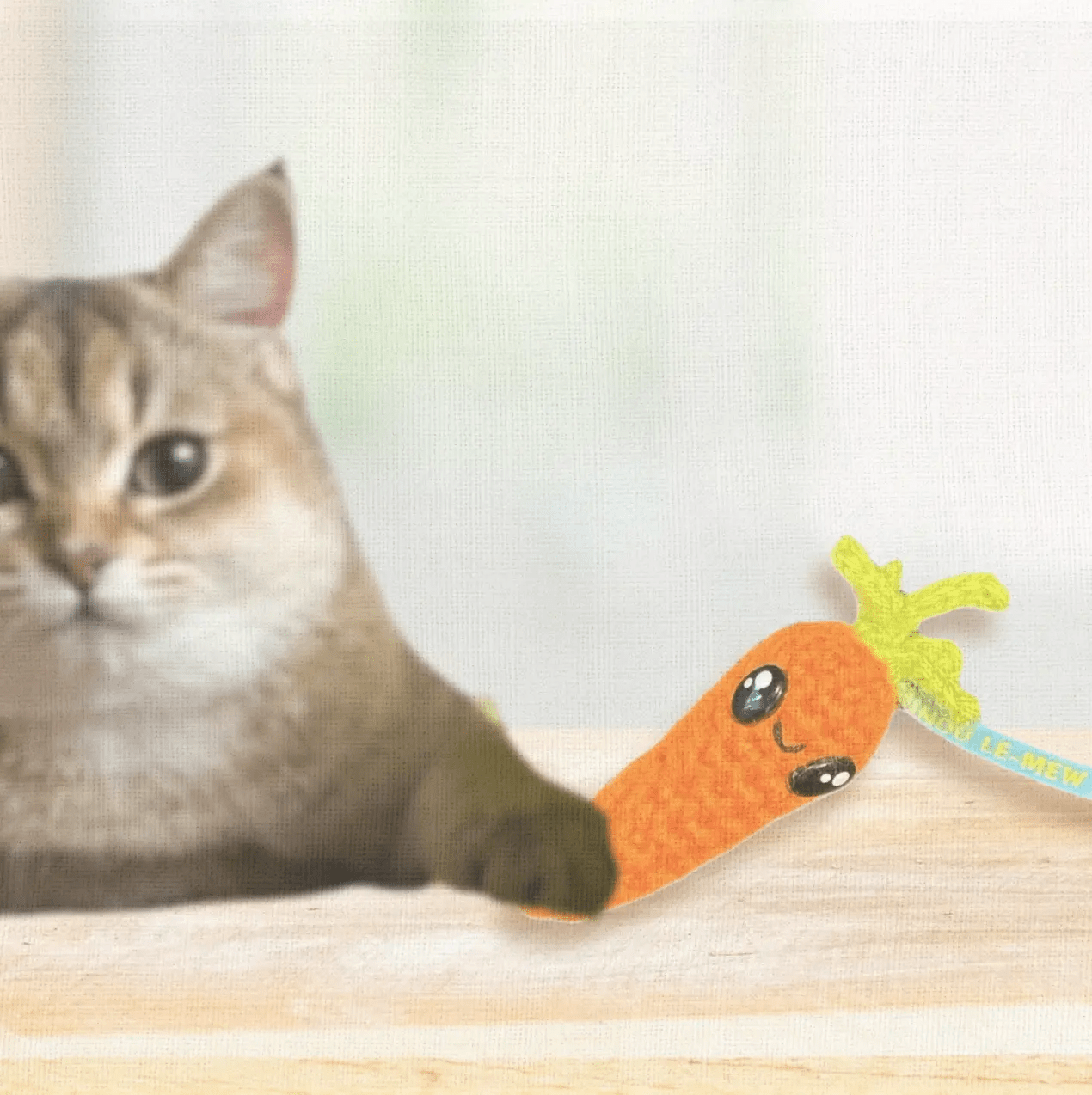 Handmade Catnip Toy | Lulu the Carrot Chunkle Puff Infused with Miracle Nip Botanicals - FloofChonk