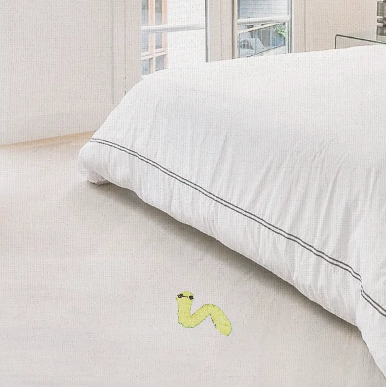 Handmade Catnip Toy | Noodle the Inchworm Chunkle Puff Infused with Miracle Nip Botanicals - FloofChonk