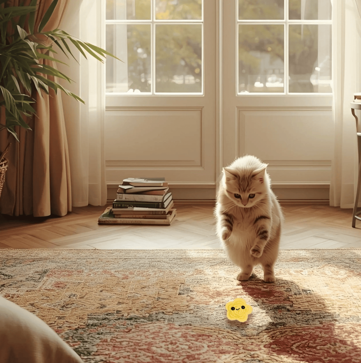 Handmade Catnip Toy | Twila L’Étoile the Celestial Chunkle Puff Infused with Miracle Nip Botanicals - FloofChonk