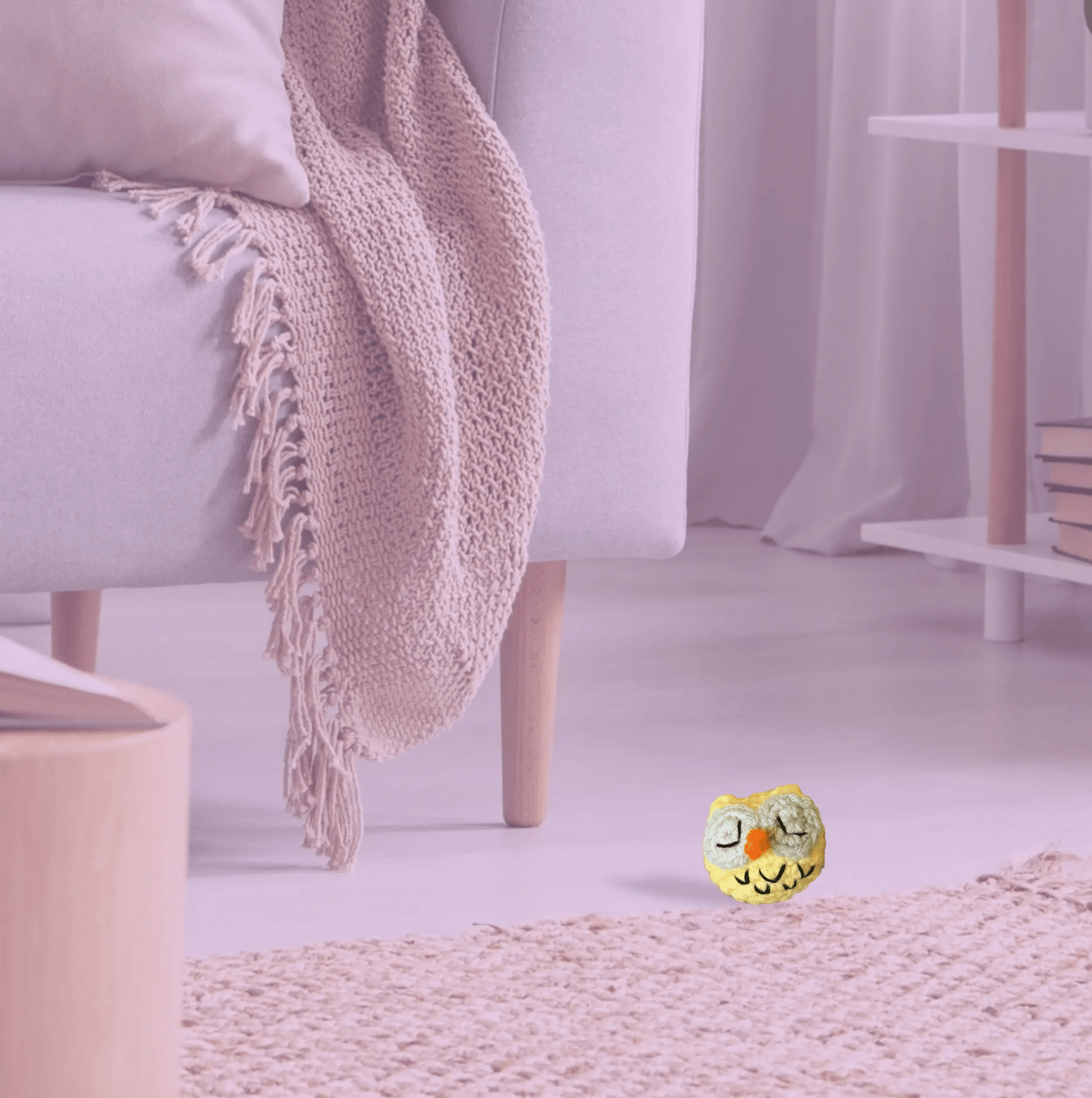 Handmade Catnip Toy | Yolk the Owl Chunkle Puff Infused with Miracle Nip Botanicals - FloofChonk