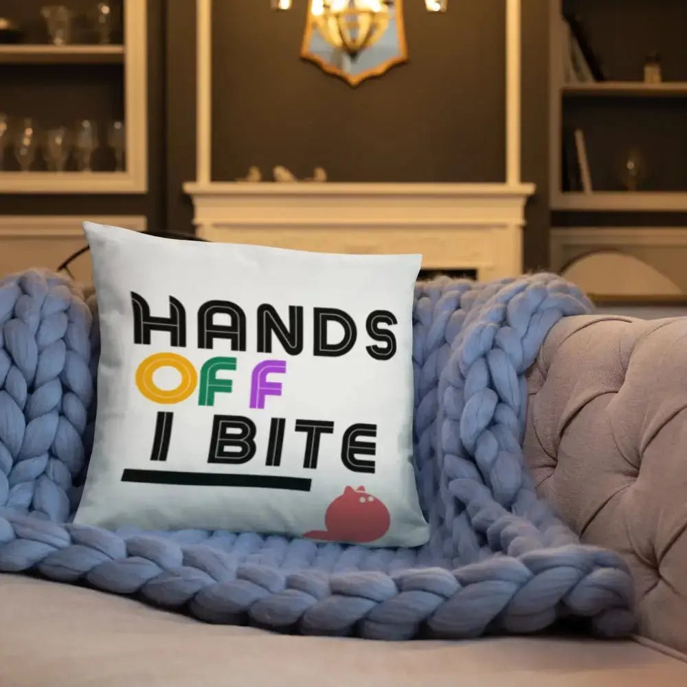 Hands Off I Bite Pillow - FloofChonk
