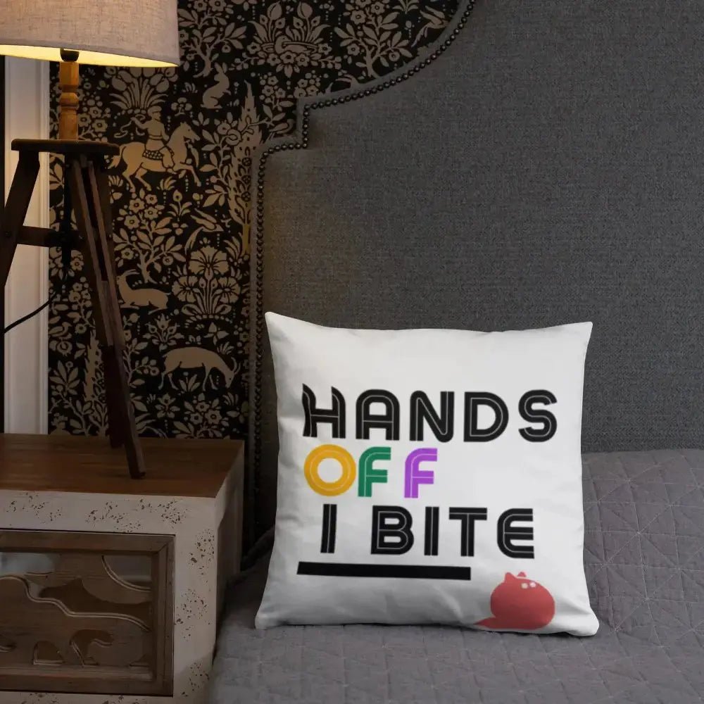 Hands Off I Bite Pillow - FloofChonk